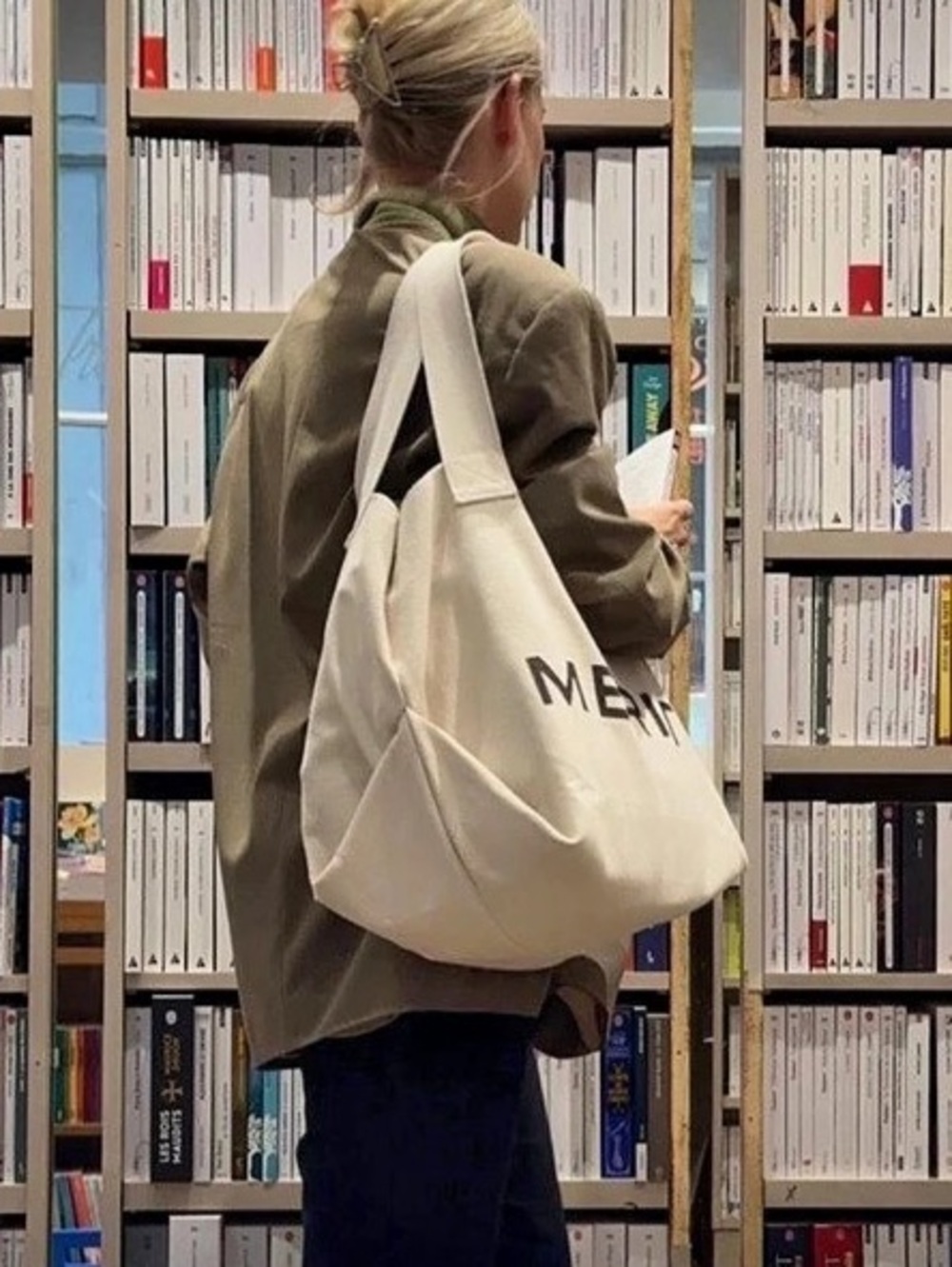 MERIT The Everything Tote Bag Canvas in Cream